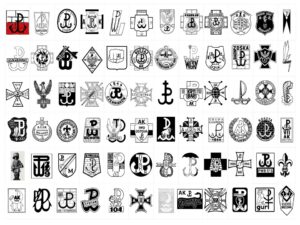 Znaki graficzne ugrupowań walczących w Powstaniu Warszawskim